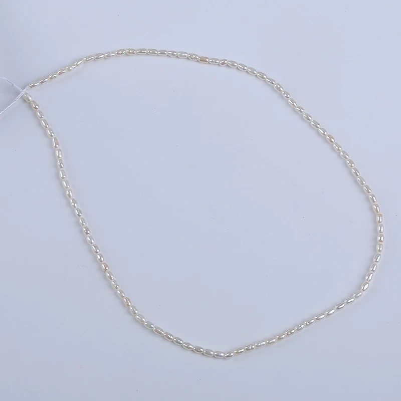 2.2.5mm White Color Rice Shape Natural Freshwater Pearl Strands for Jewelry Making Wholesale - Image 5