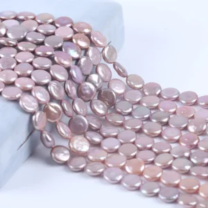 12-13mm Purple Coin Shape Baroque Cultured Freshwater Pearl Strands Wholesale for Jewelry Making