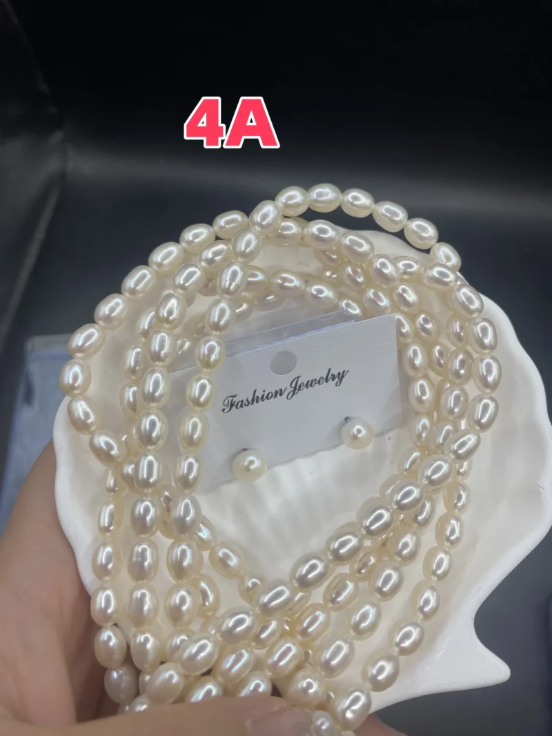 5-6mm 1-4A Different Grade White Natural Loose Pearl Beads String Real Freshwater Rice Pearl Strand - Image 5