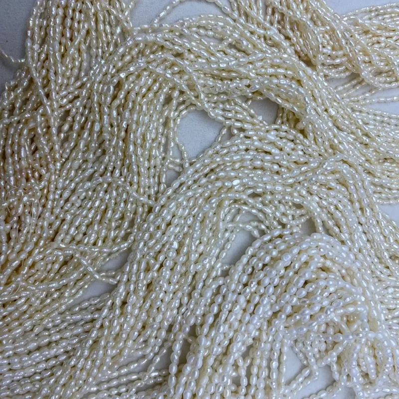 Hot Sale 1A+ White Freshwater Rice Shape 2-7mm White Natural Pearl Strand for Jewelry Making - Image 4
