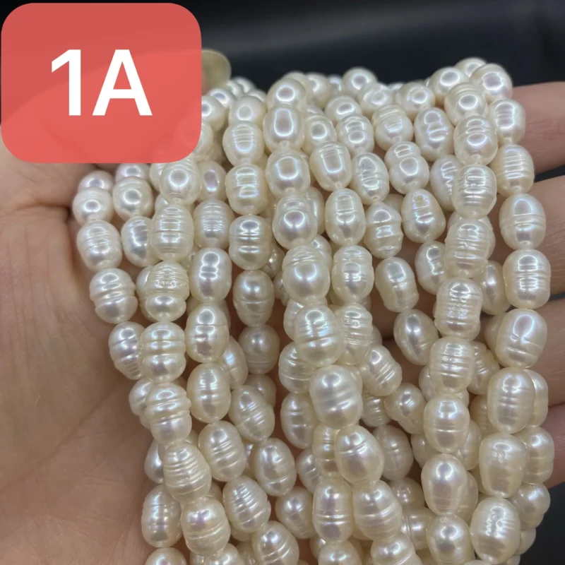 5-6mm 1-4A Different Grade White Natural Loose Pearl Beads String Real Freshwater Rice Pearl Strand - Image 4