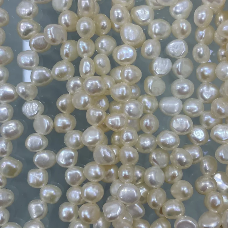 2A Wholesale Price High Quality Creative 5-10mm Natural Fresh Water Special Hole Rice Shaped Pearls Strand - Image 2