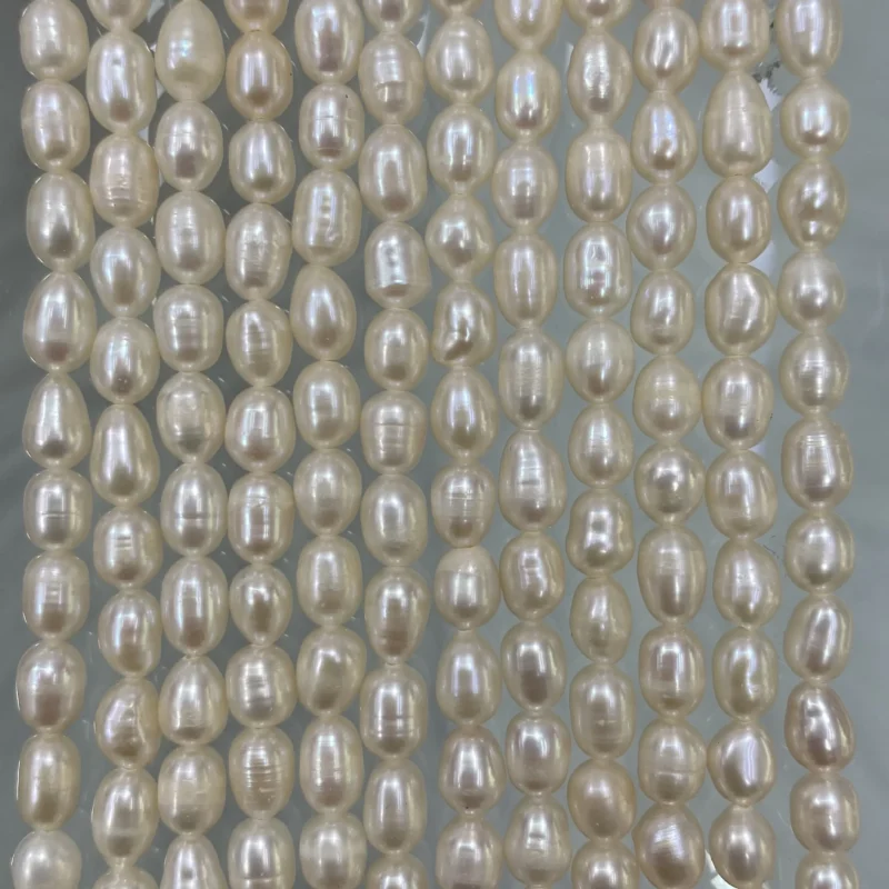 Wholesale 3A White Freshwater Rice Shaped Pearls 4-7mm SIze Freshwater Pearl Strand for Jewelry - Image 6