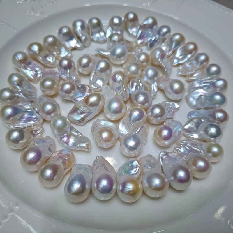 Hot Sale Big White 1A 9-16mm Baroque Freshwater Loose Pearl for Jewelry Making - Image 3