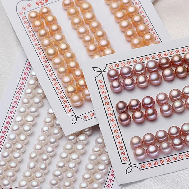 100%real Freshwater Pearl 2a Perfect Half Hole Button Pearls Wholesale Low Price White pink Purple Natural Pearl for Ring Making