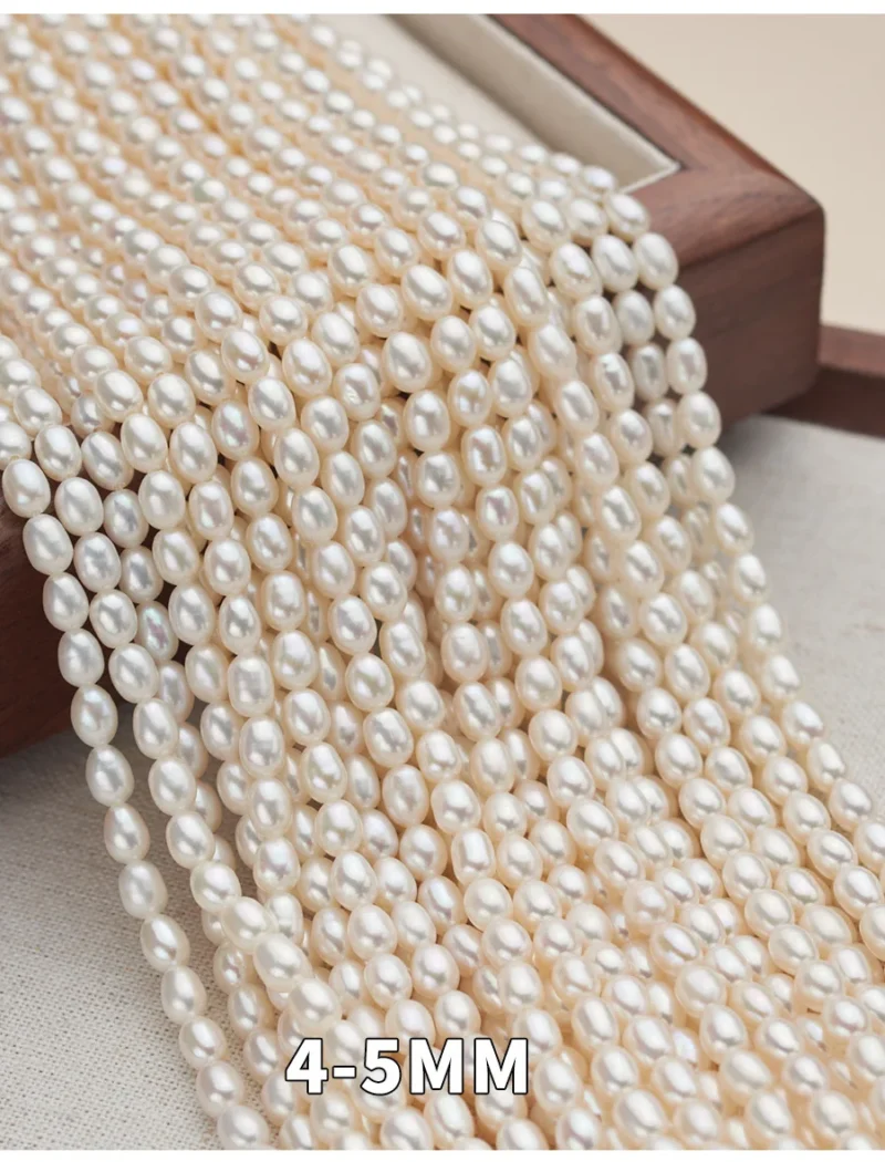 Hot Sale 4A Rice Drop Shape Natural Freshwater Pearl Strand Width 2-10mm Size Pearl String - Image 6