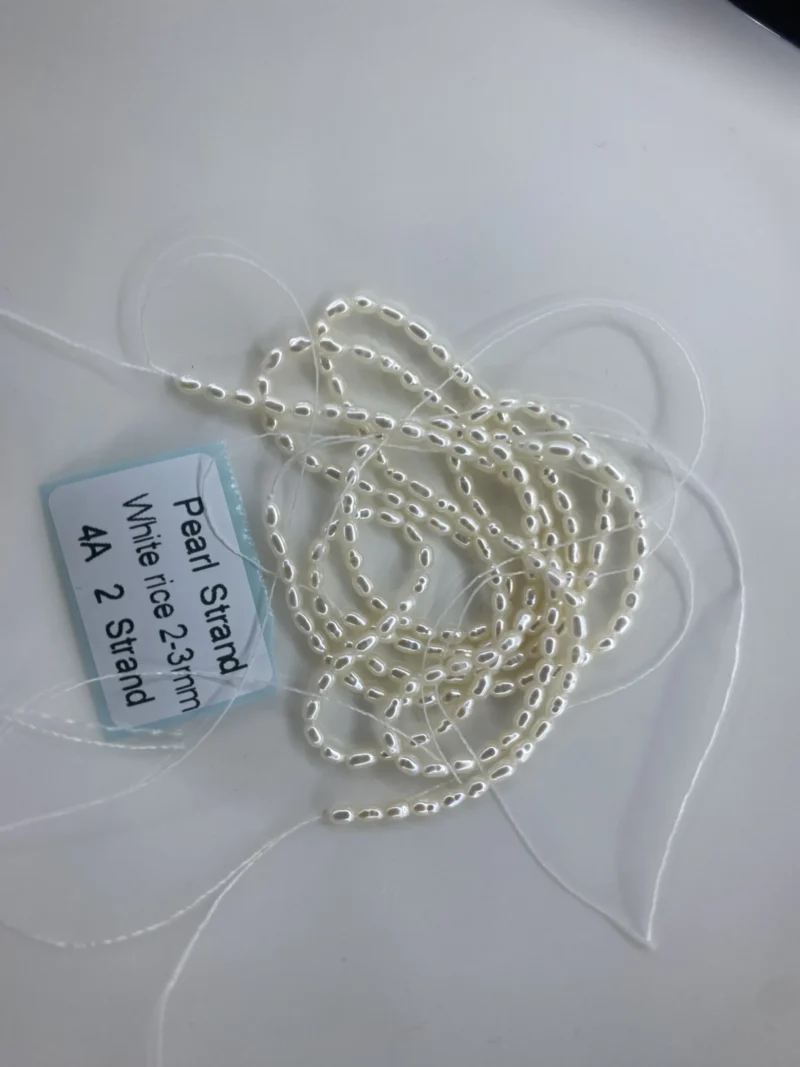 High Quality 4A 2-3mm Natural Freshwater Rice Pearl String 16inches White Color Drop Shape Pearls Strand for Making Jewelry - Image 3
