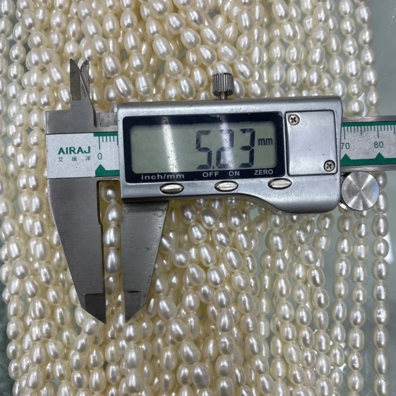 High Quality 4A 2-10mm Natural Freshwater Rice Shape Pearl and 16inches Drop Shape Pearls Strand for Making Jewelry - Image 5