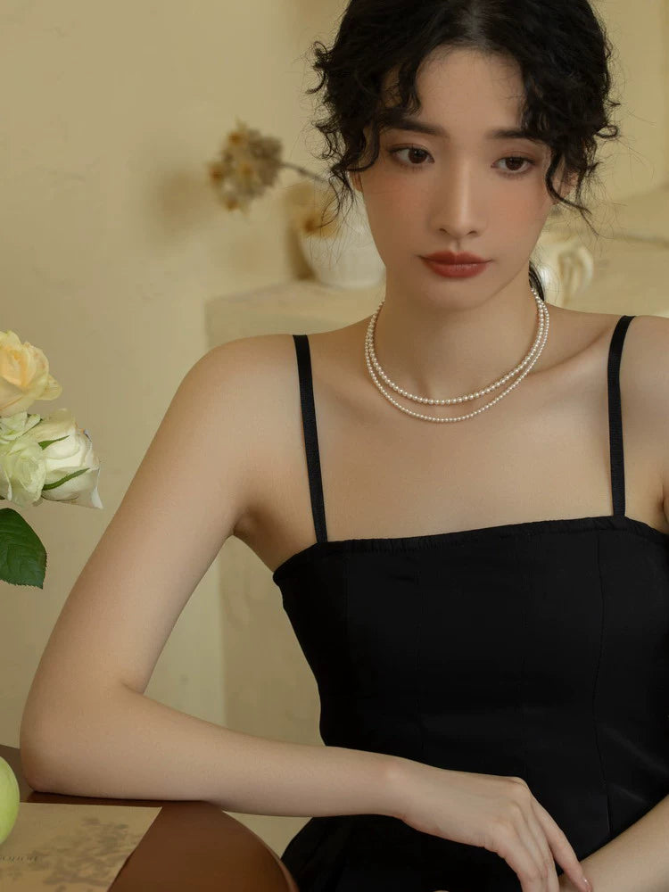 Small Pearl, Perfect Round Strong Gloss Baby Pearl Necklace 14K Gold Premium Chain for Girls - Image 4