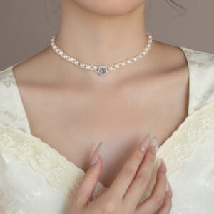 Aquamarine Pearl Necklace S925 Sterling Silver Premium 925 Silver Girl