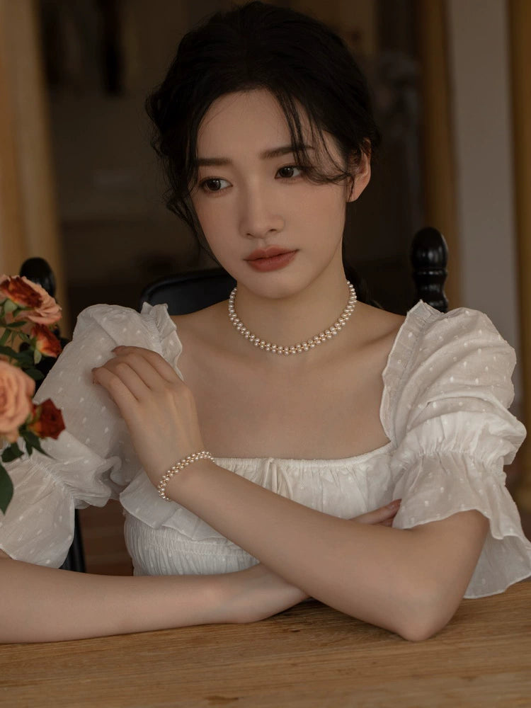 Pearl Necklace Women's Chain Hand-woven Choker - Image 3