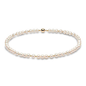 7.5-8 mm pearl necklace mother style, natural freshwater pearl women's neck chain birthday mother's day gift long