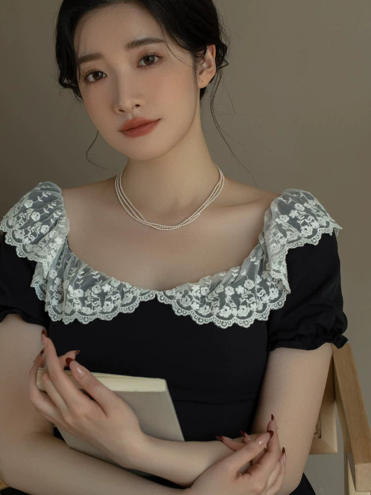 Pearl Necklace Girls Multi-layer Design High-end Three-layer Stacked Chain - Image 4