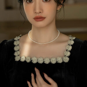 Pearl necklace, female small fragrant wind chain 925 silver stacked wear for mother small pearls