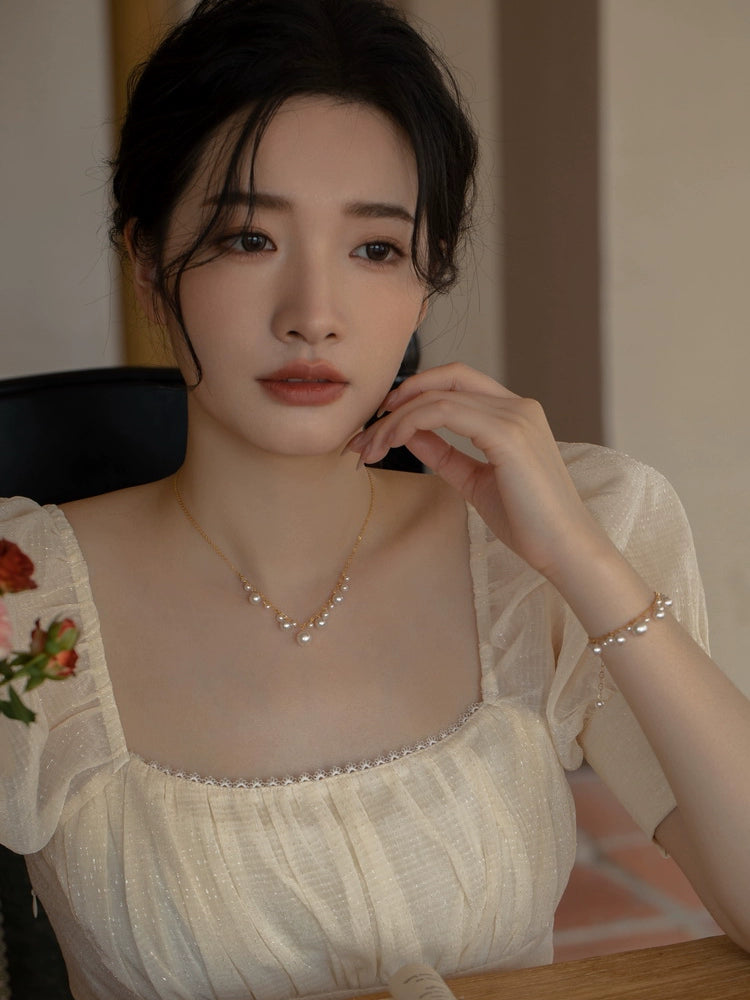 Crystal Pearl Necklace Jewelry for Women - Image 3