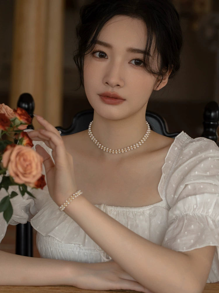 Pearl Necklace Women's Chain Hand-woven Choker - Image 2