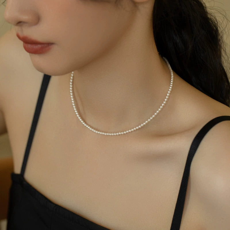 Small Pearl, Perfect Round Strong Gloss Baby Pearl Necklace 14K Gold Premium Chain for Girls - Image 6