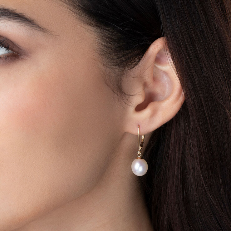 9Mm Natural Freshwater Pearl Ladies Pearl Earrings 925 Silver Earrings - Image 4