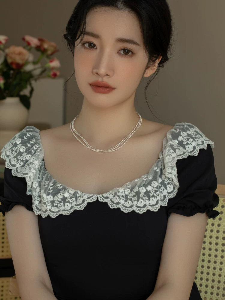 Pearl Necklace Girls Multi-layer Design High-end Three-layer Stacked Chain - Image 2