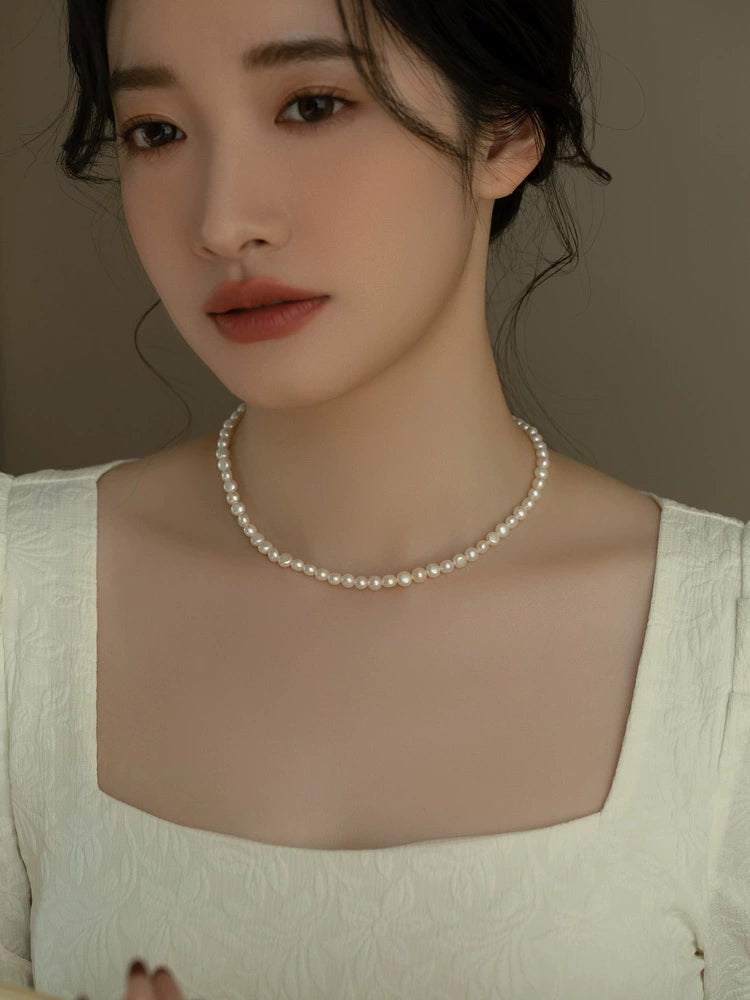 Natural Freshwater Pearl Necklace Women's 2024 New Popular Baroque Chain - Image 3