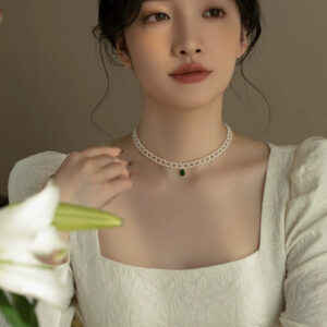 Vintage Handmade Woven Pearl Necklace Choker Multi-layer Chain New Girls Gift