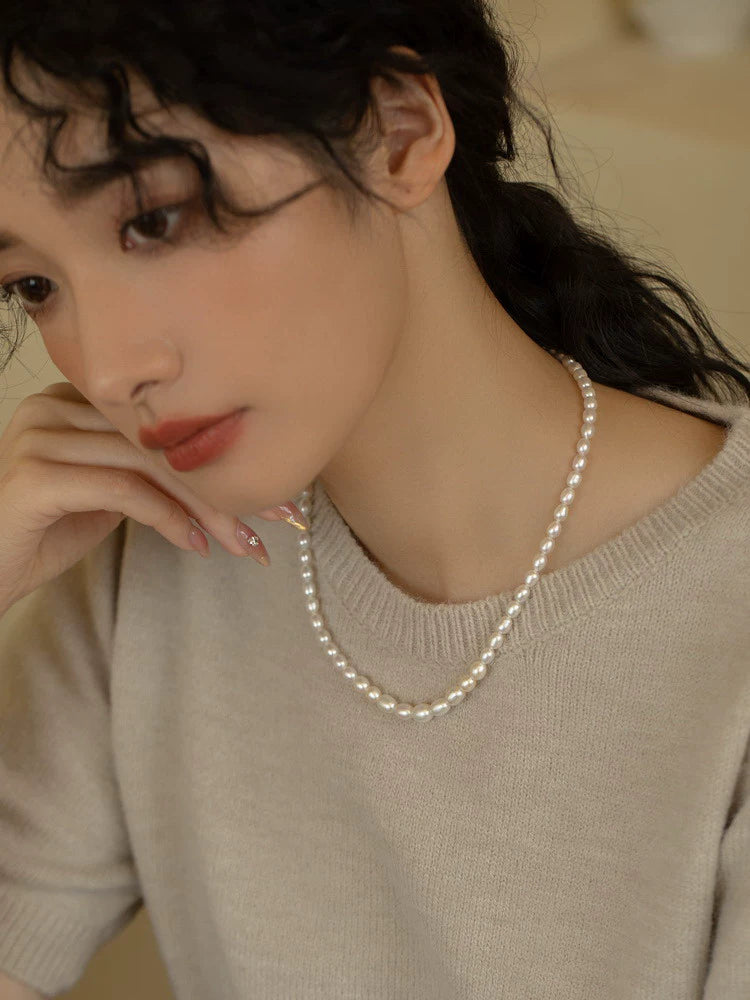 Freshwater Pearl Necklace Chain Tower Chain - Image 3