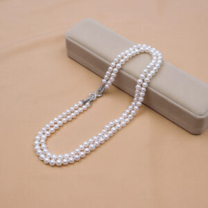 Natural Pearl Versatile Multi-layer Necklace Simple Long Japanese and Korean Round Beads XL016