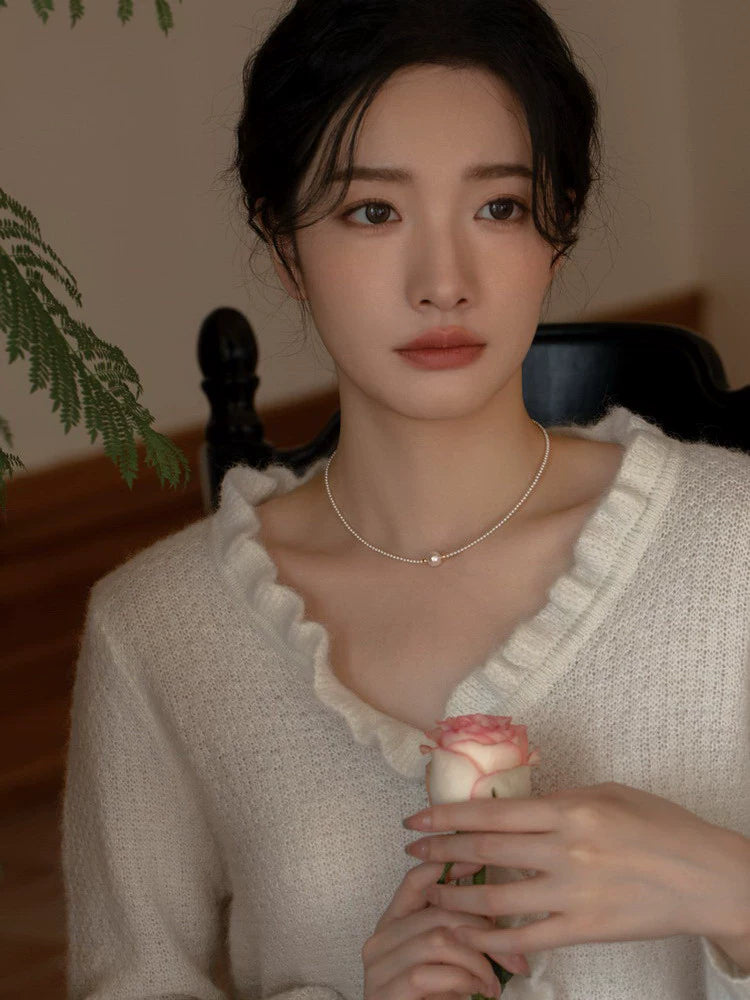 Light Small Pearl Necklace Female - Image 4