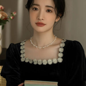 Natural Freshwater Pearl Necklace Women's Premium, Vintage Fashion Versatile Chain