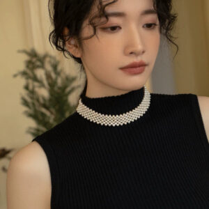 Freshwater Pearl Necklace Fancy Woven Retro, Hepburn Style 2021 New Small Collar