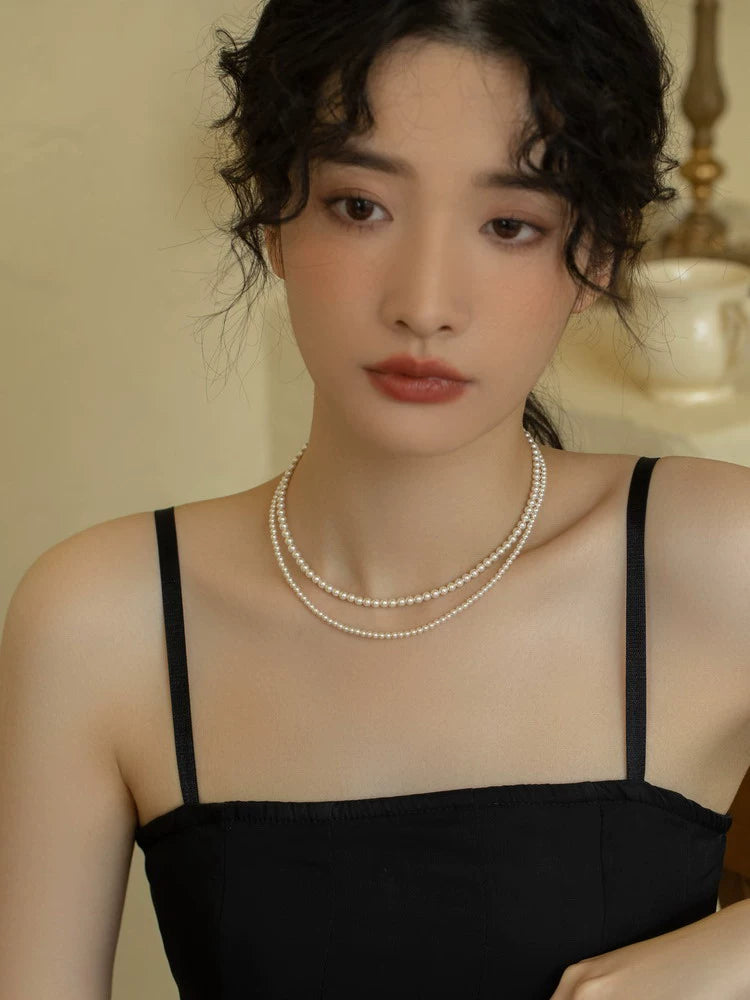 Small Pearl, Perfect Round Strong Gloss Baby Pearl Necklace 14K Gold Premium Chain for Girls - Image 3