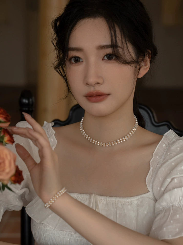 Pearl Necklace Women's Chain Hand-woven Choker