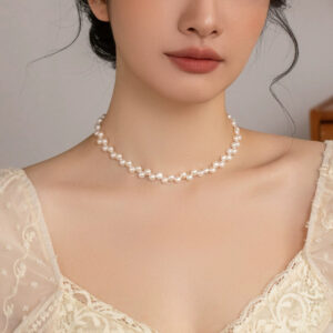 Natural Pale Flame Pearl Necklace Women's Design Chain Jewelry Collar Women's