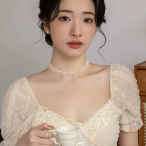 Handwoven natural pearl necklace women choker necklace wedding accessories chain