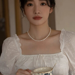 Natural Freshwater Pearl Necklace Design Chain Jewelry Collar Women Stacked Wear