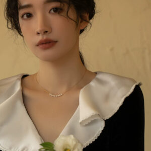 Necklace Women's Premium Sense Small Pearl Chain Necklace Girls Gift