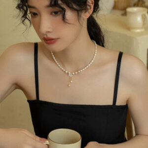 Pearl Flower Tassel Pendant Necklace Women's Chain Celebrity Accessories Tide