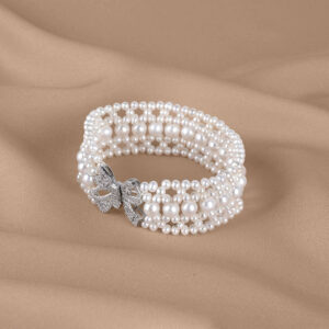 Natural freshwater pearl bracelet strong light wide version multi-layer woven jewelry women's atmosphere SL015