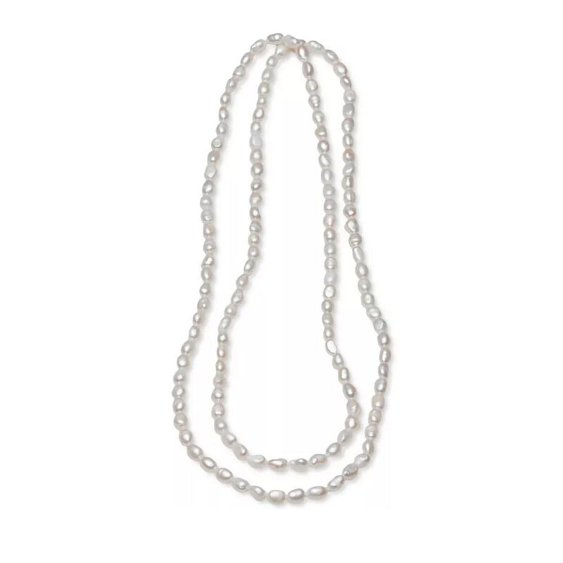 5-6Mm meter shape foreign trade quality 90cm long baroque, natural freshwater pearl necklace neck chain long sweater chain - Image 2